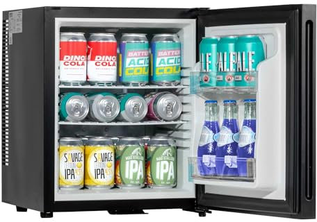 Baridi 25L Ultra Quiet Drinks & Wine Cooler Mini Fridge with LED Light, Black - DH57