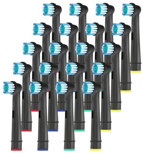 Elektrische Zahnbürstenköpfe, kompatibel mit Oral-B elektrischen Zahnbürsten, wiederaufladbar, Ersatzbürstenköpfe für Cross-Action, Vitality, Sensitive, Professional Care usw. - von HSYTEK (20)