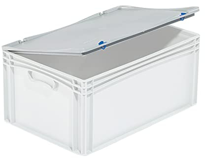 DIE BOX FABRIK Scharnierdeckel für Eurobehälter 600x400 mm | Kunststoffdeckel für Euroboxen und Lagerbehälter | stabiler Deckel für Transport und Aufbewahrung | Deckel ohne Box