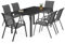 IDMarket Gartenmöbel-Set Madrid 150 cm 6 Stapelstühle anthrazit