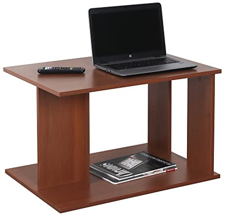 RICOO Couchtisch mit Stauraum Wohnzimmertisch Holz WM093-ER Coffee Table 69 x 44,5 x 50 cm Tisch Wohnzimmer Sofatisch klein Couch Eiche-Rustikal