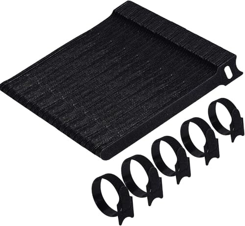 Tuokay Ataduras de Cable Reutilizables, 100 Pcs Gancho y Bucle Correas, Cable Correas Set, Cable Ties Ajustables, Gancho Bucle Correas, Cable Organizador (150 * 12MM, Negro)