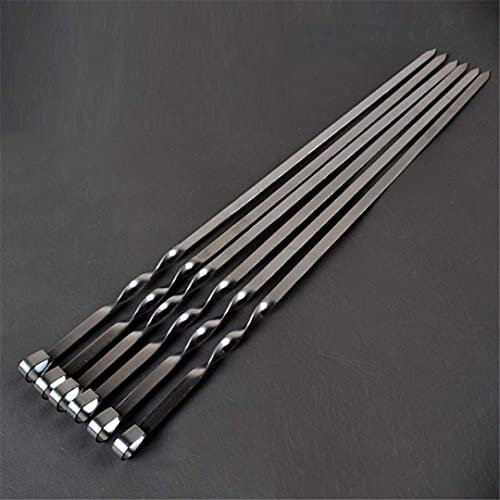 21.6 '' 55 CM Spiedini per Barbecue in Acciaio Inossidabile Barbecue Forchette Set di Aghi Manico Spiedini per Spiedi Piatte Heavy Duty Attrezzi da Campeggio Lunghi (10 Pezzi)