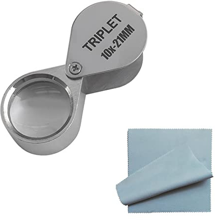 Loupe Bijoutier 10x - Loupe de Poche Grossissante Verre 21 mm Pour Bijoux, Antiquités, Botanique, Horlogerie - Lentille Oculaire Professionnelle