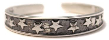 loveyourdiamonds Zehenring für den großen Zeh mit Sternen aus 925 Sterling Silber