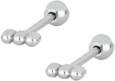 Ohrstecker Damen, Ohrringe 925 Silber Einzelne Reihe Von Perlen Brautschmuck Geschenke Damen