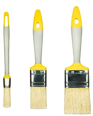 Juego de Pinceles Hardy Working Tools de 3 Piezas Serie 21. Incluye Pincel de Anillo 18 mm y Planos de 35-50 mm. para renovación y Barniz en Madera, Muebles o Superficies con Pintura acrílica.