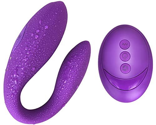 JFRong Butterfly Paarvibrator mit Doppelmotoren und Fernbedienung, Leise auflegevibrator für Frauen Klitoris und G-Punkt Vibrator mit 10 Vibrationsmodi Erotic Sexspielzeug für Paare Frauen(Lila)
