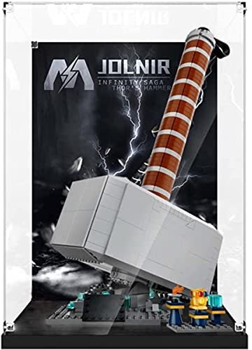 JOMIOD Acryl Schaukasten Vitrine für Lego 76209 Thors Hammer, Staubdichte Vitrine Transparent Acryl Vitrine Schaukasten Kompatibel Lego 76209 Modell - Ohne Modell Kit