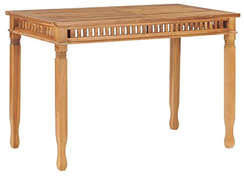 BULANED Garten-Esstisch, Couchtisch, Konsolentisch, Gartentisch, Balkontisch, Balkonmöbel Kleiner Balkon, Balkon Tisch, Beistelltisch, 120x65x80 cm Massivholz Teak