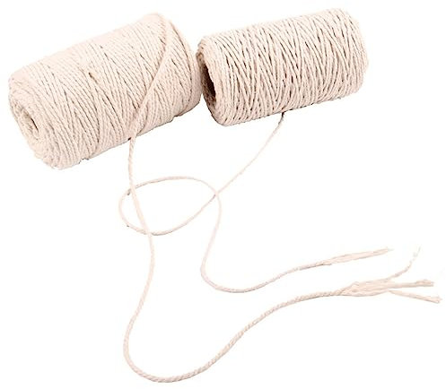 WHAMVOX 100m Baumwollseil Weiß Gedrehtes Seil Aus Baumwolle Für Garteneinsatz Basteln Geschenke DIY-anwendungen Dekoration Und Bündelung