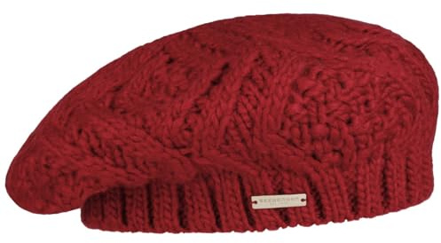 Seeberger Salvirola Strickbaske Damenbaske Baske Winterbaske Damen - mit Futter Winter Herbst-Winter - One Size dunkelrot