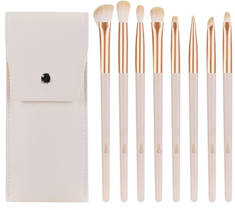 MSQ 8 Lidschatten Makeup Pinsel Set Augenpinsel Pinselset Nasenkonturbürste | Reise Makeup Pinsel mit Tasche Professionelles Eyeliner Make up Pinselset