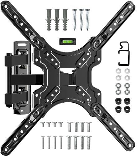 TV Wall Bracket For 24-55 Inch, Swivel and Tilt Corner Wall Mount, Universal Adjustable Extendable TV Bracket Holds up to 35 Kg, Max Vesa 400x400mm