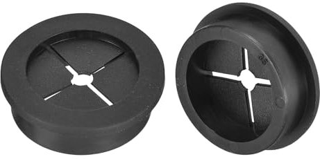 QUARKZMAN 2pz Passacavo per Scrivania, 1-3/8 Pollici (35mm) Passacavo in Gomma Flessibile Copertura Foro Filo per Organizzatore Cavi Scrivania Computer, Nero