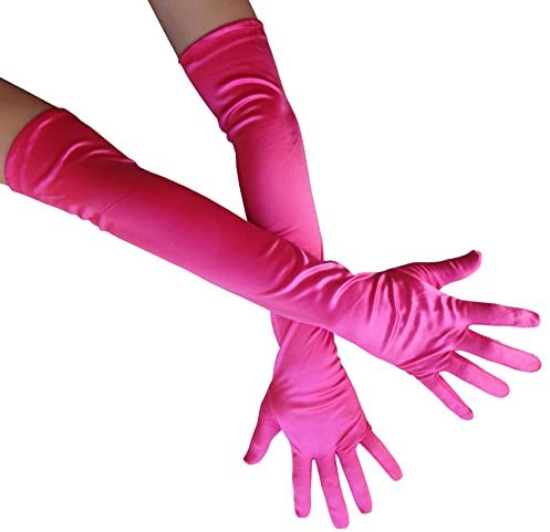 AUSUAYA ITW-G-1 Satin-Handschuhe, lang, für formelle Frauen, Ellenbogen-Handschuhe für Abendveranstaltungen, Hochzeiten, Partys