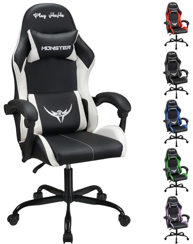 play haha Ergonomic Gaming Chair for Adults,High-Back Racing Style,150kg Capacity,High Density Foam,Faux leather,for gaming home or office use Desk chair