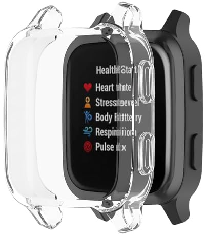 Hülle für Garmin Venu Sq 2/Sq 2 Music Schutzfolie Schutzhülle, Silicone TPU Displayschutz Case Cover, Anti-Kratz Anti-Staub Schutz Gehäuse für Garmin Venu Sq/Sq Music (Transparent)