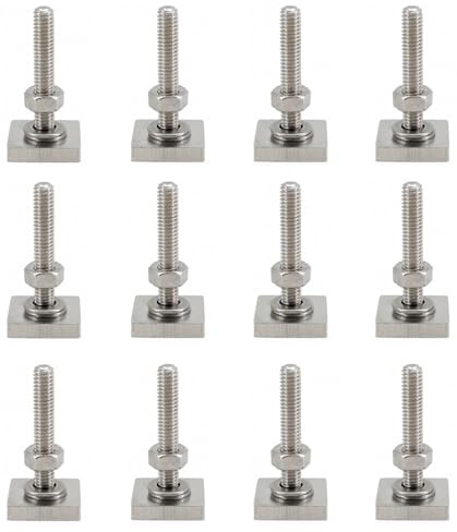 12 Pack M8x25 T Track Slot Bolts for Roof Rack Cross Bars, Cargo Basket, Bike, Ski, Kayak Rack, Stainless Steel Square Head T Slot Bolts for Awning, Solar Panel