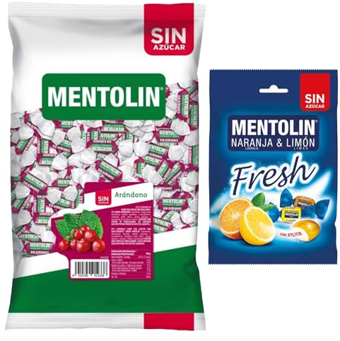 Mentolín caramelos garganta arándano s/a bolsa 1kg y de regalo fresh s/a bolsa 100g