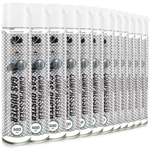 AABCOOLING 12 x 600ml Home&Office Druckluftspray Compressed Gas Duster K1 Reinigungsgeräte, Luftdruckspray, Büromaterial, Staubgebläse, Reinigung von Tastatur, PC/Computer, Konsole, Kamera