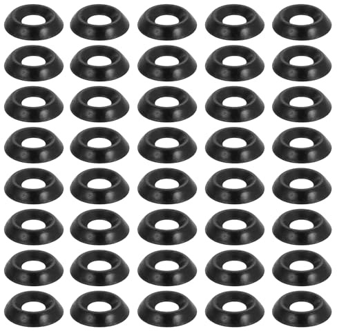 PATIKIL 100Pcs Arandelas de Copa, M6 Arandelas de Roseta de Acero Inoxidable con Cabeza Avellanada, para Tornillos, Piezas de Accesorios Mecánicos, Modelos de Bricolaje, Negro