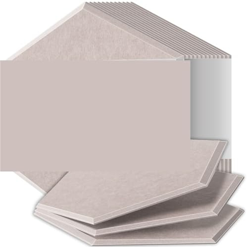 Panneaux Acoustiques Hexagonaux Panneaux insonorisants haute densité résistants aux flammes absorbant le bruit éliminant les échos(01 Light Camel,12 Pcs,0.9cm Medium Density)