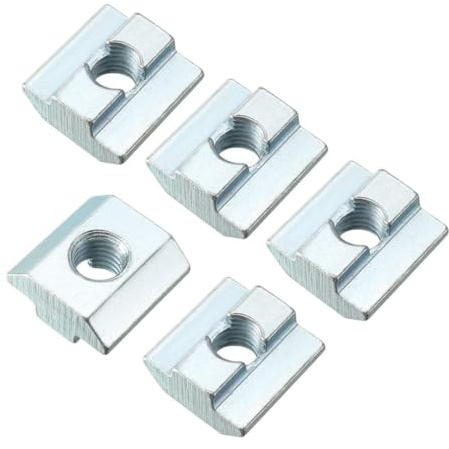 TOP-VIGOR M8 Sliding T Slot Nuts 12Pcs, Nickel Plated Carbon Steel Hammer Head Roll-in T-Nuts for 4040 Aluminium Extrusion Profile, T-Slot Fasteners for CNC and 3D Printer Assembly