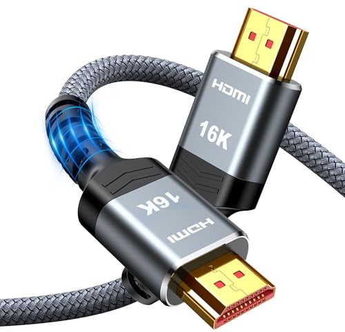 Snowkids 16K 10K 8K HDMI Cable 2M, HDMI Cable Ultra HD High Speed 96Gbps, 16K@60Hz 8K@120Hz 4K@240Hz HDMI Lead eARC HDR10 HDCP 2.2/2.3 Compatible for PS5/4 for X-box/HDTV/Blu-ray