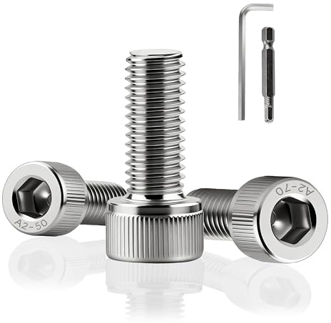 WENXINWIN 140Stk M3x10mm Zylinderschrauben mit Innensechskant A2 V2A | DIN 912 Innensechskantschrauben, Vollgewinde rostbeständig, mit Schlüssel und Bits für Möbel, Maschinen & Metallbefestigung