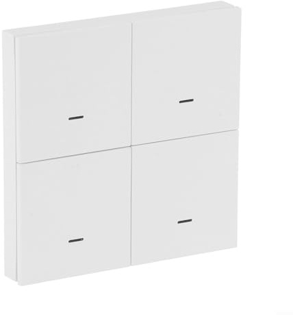 Glewi Für ZigBee Wireless Scene Switch Push Button Controller, 4 Gang Szene Schalter für Tuya Smart-Life Fernbedienung, Wanddruckknopf (1 Stück)