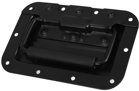 Healvian Asa Resorte de Hierro 8 Mm para Estuches de Vuelo y Gabinetes, Mango Acolchado Negro, Accesorio de Ferretería para Armarios de Cocina y Uso Industrial