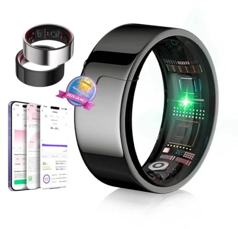 IUHFSIFS 2026 Smart Ring 8.Gen【IP68-Wasserdichtigkeitszertifizierung】【Branchen Nr.1 – 0 Messfehler】 Sportspezifisch Smartring für Damen Herren Schlafen, Herzfrequenz, SpO2, für Android IOS Schwarz 11