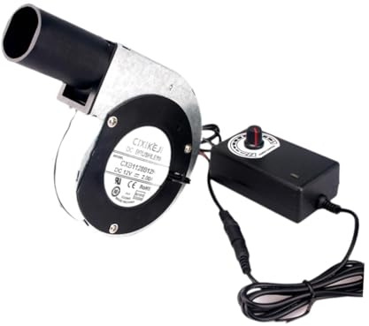 Hellery Ventilador para Parrilla con Control de Velocidad, Ventilador Metálico para Fogata de Camping, Fuelle para Parrilla para Cocinar Y Acampar.