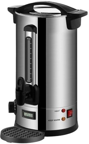 Double Electric Catering Urn 1800W Stainless Steel Hot Water Boiler (15L)