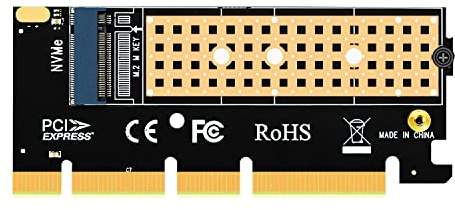 GLOTRENDS PA05 M.2 NVMe zu PCIe 4.0 X4 Adapter, ohne Halterung für Kompaktgehäuse oder 2U hohe Gehäuse, für 2280/2260/2242/2230 M.2 NVMe SSD