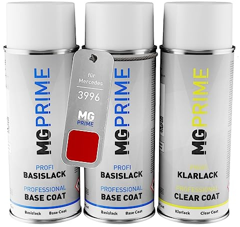 MG PRIME Car paint Spray can set for Mercedes 3996/996 Hyacinthrot Metallic/Hyacinth Red Metallic Primer base coat clear coat spray can 400ml