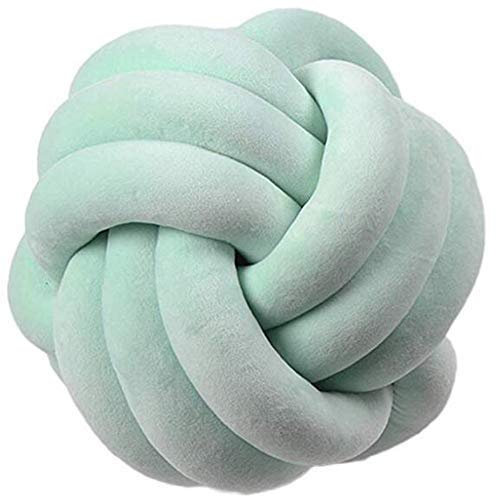 Hava Kolari Knot Kopfkissen Knotenkissen Plüsch Kissen Weiche Geknotetes Kissen Knoten Ball Kissen Dekor Bett Zimmer (20cm,Mintgrün)