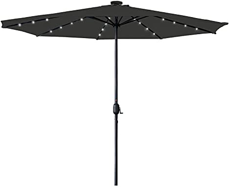HENGMEI 300cm 350Cm ALU Sonnenschirm Gartenschirm Terrassenschirm Marktschirm Ampelschirm Strandschirm Kurbelschirm mit UV Schutz 40+ für Balkon, Garten, Terrasse