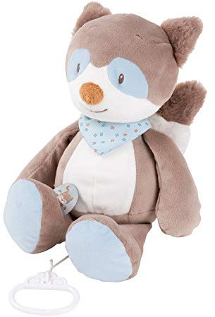 Nattou Spieluhr Waschbär Bob, Wiegelied «La-Le-Lu», ca. 30 cm, Jim und Bob, Grau/Weiß/Blau, Standard, 333061, m