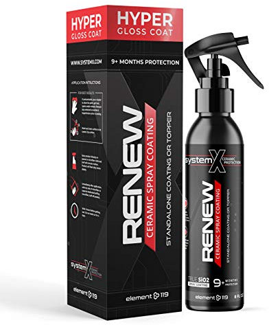 System X Renew Ceramic Spray Coating - Ultra Hydrophobic DIY Nano Coat - Super Slick Finish & Feel - Superior to Wax & Sealants - 9+ Months SiO2 Paint Protection (250ml)