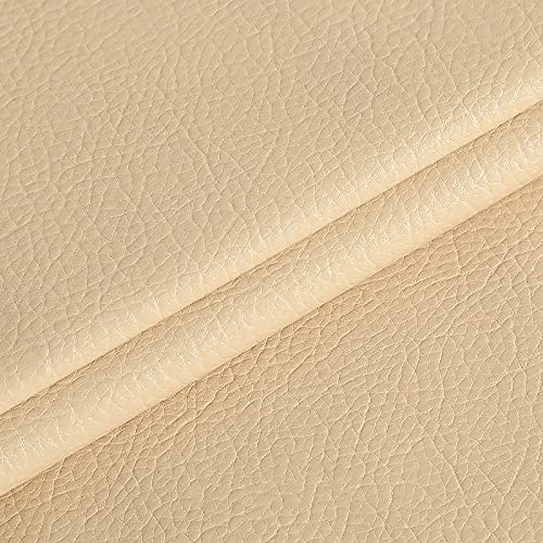MUYUNXI Konstläder Konstläder För Klädsel Möbler Soffa Stol Bilar Väskor Hantverk Örhängen Tillverkning Sömnad DIY Hantverk 138 Cm Bred Säljs Per Meter(Color:Beige)
