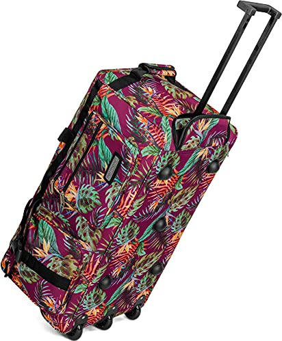 normani Leichte robuste Sport und Reisetasche 80-120 Liter - Trolley wasserabweisend reißfest leicht zu reinigen - 2 Rollen verstärkter Boden Jungle / 80 Liter XXL