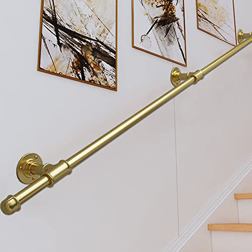 WL-ZZZ Moderne goldene Handläufe für Indoor Outdoor-Schritte 1m 1,5m 2m 3m 4m 5m 6m Treppengeländer | Wandbanierschiene für Externe Außentreppen - Sicherheit rutschfest (Size : 100cm)