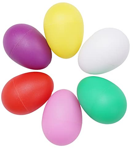 FLYAMAPIRIT 24 Egg Maracas Musical Egg Shaker Set Rassel Eier Rhythmusspielzeug für Babys und Kleinkinder Spielgeräte (6 Farben, 24 Stück)