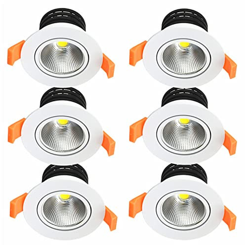 FunBegin Foco Led Techo Empotrado Downlight Regulable Empotrables Redondo Buey Ojos Foquitos para Baño Cocina 7W Spot Light Driver incluido 230V Luz Cálida 6Pack