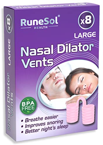 Runesol Nasenspreizer Gegen Schnarchen, 8 x Groß Rosa, Schnarchstopper Nasendilatatoren, Anti Schnarch Nasendilatator, Antischnarchen Einschlafhilfe Erwachsene, Snoring Stopper, Schnarch-Stopper