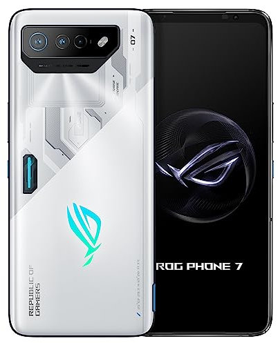 ASUS ROG Phone 7, EU Official, White, 256GB Storage and 12GB RAM, 6.78 Inches, Snapdragon 8 Gen 2.