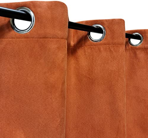 Atout Ciel Cortina Opaca térmica con Ojales 140 x 240 cm Terracota Lista para Colocar