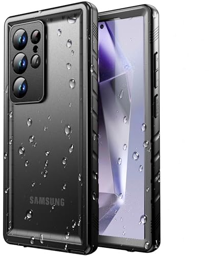 SPORTLINK Cover per Samsung Galaxy S24 Ultra Impermeabile Antiurto, Nero | 360 Gradi Full Body Armor Militare Protettiva Custodia Antipolvere Subacquea IP68 con Fotocamera/Schermo Doppia Protezione